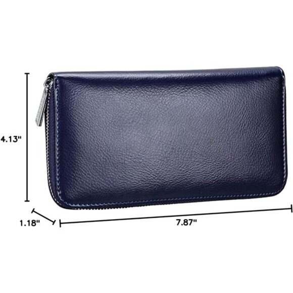 36 Slots RFID Blocking Card Holder Large Long Leather Zipper Organizer Accordion - Picture 6 of 7